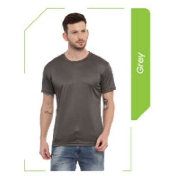 Polyester Round Neck T-Shirt – Grey Color - Sportz Daily Label