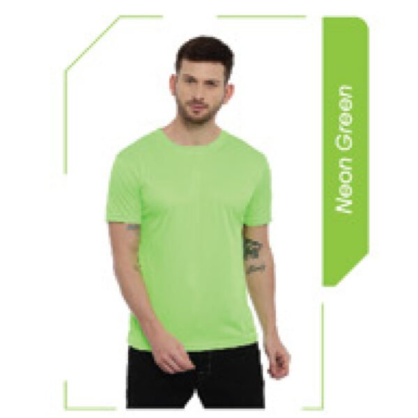 Polyester Round Neck T-Shirt - Neon Green Color – Sportz Daily Label