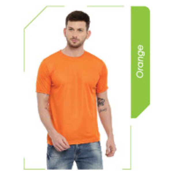 Polyester Round Neck T-Shirt - Orange Color – Sportz Daily Label