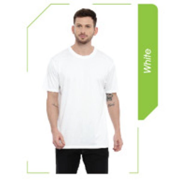 Polyester Round Neck T-Shirt - White Color – Sportz Daily Label