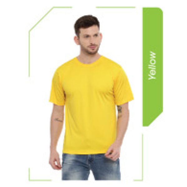 Polyester Round Neck T-Shirt - Yellow Color – Sportz Daily Label